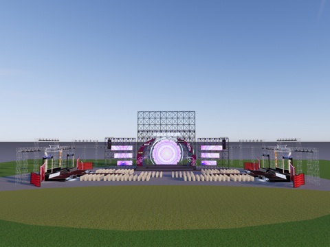  活动美陈舞台su模型 