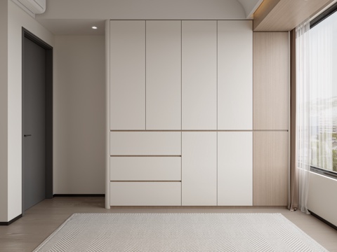  现代卧室衣帽间3d模型 