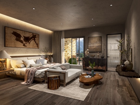  民宿客房3d模型 