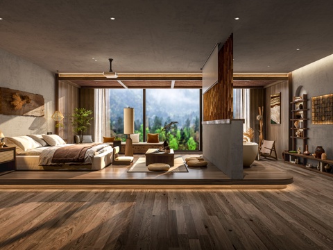  民宿客房3d模型 