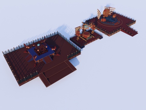  活动美陈舞台su模型 