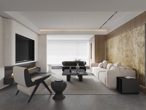 新中式大平层 样板间 最新全套施工图 效果图合集cad施工图