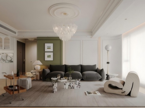  法式别墅 样板间 最新全套施工图 效果图合集cad施工图 