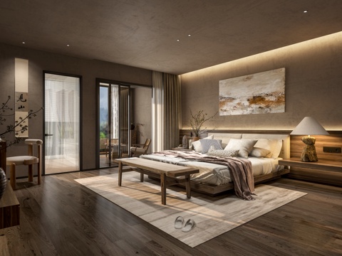  民宿客房3d模型 