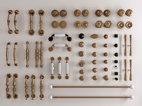  五金拉手3d模型 