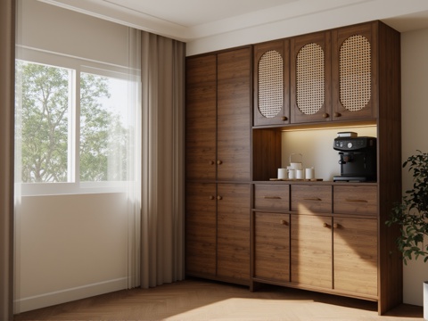  餐边柜 餐台 动态餐台su模型 