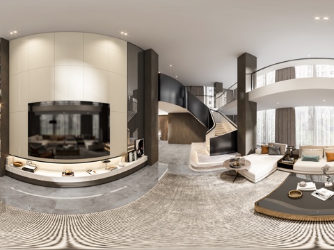  轻奢别墅 样板间 最新全套施工图 效果图合集cad施工图 