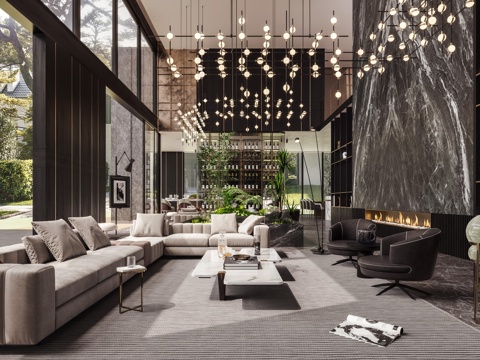  轻奢别墅 样板间 最新全套施工图 效果图合集cad施工图 