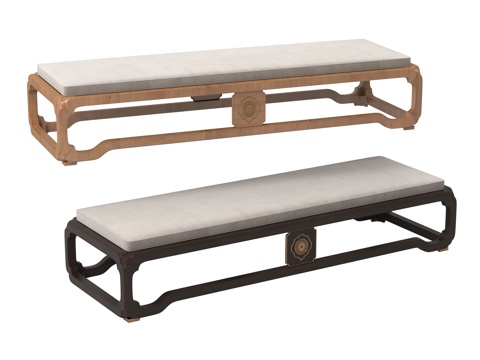  新中式沙发凳 长凳3d模型 