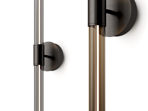  现代极简长条玻璃装饰壁灯3d模型 