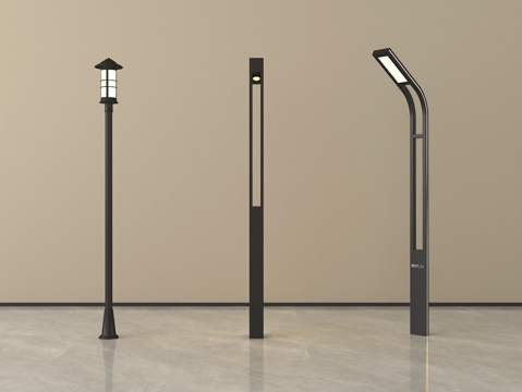  新中式景观灯 高杆灯 路灯 园林景观灯 户外灯3d模型 