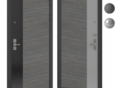  现代简约房间门 入户门 防盗门 单开门3d模型 