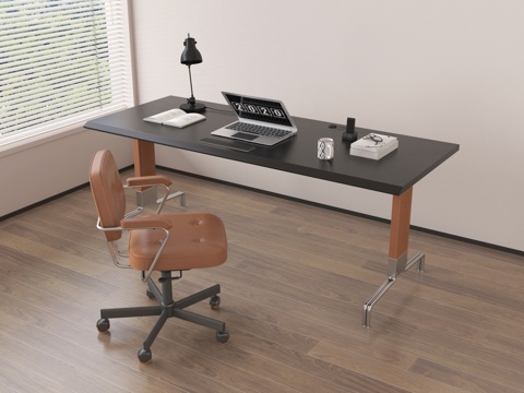 现代书桌椅 办公桌椅 电脑桌椅su模型