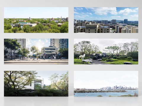  现代背景 环绕背景 城市背景 森林背景 外景贴图su模型 