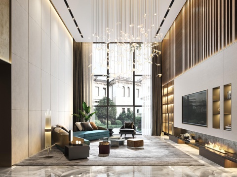  轻奢别墅 样板间 最新全套施工图 效果图合集cad施工图 