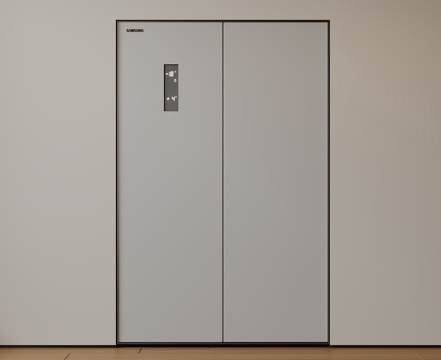 现代极简冰箱 双开门冰箱 简约冰箱柜 中古冰箱 意式冰箱 厨su模型