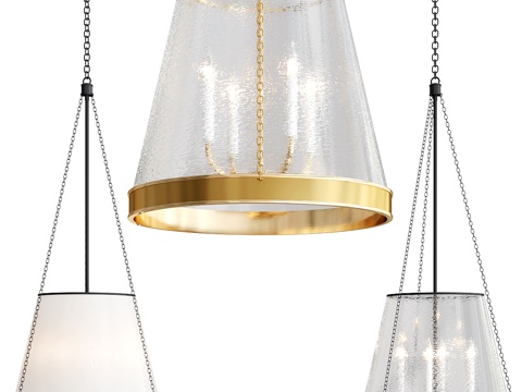  现代轻奢玻璃装饰吊灯3d模型 