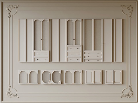  现代柜门3d模型 