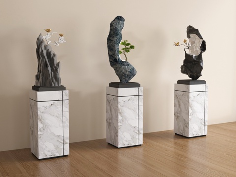  现代雕塑摆件 装饰品su模型 