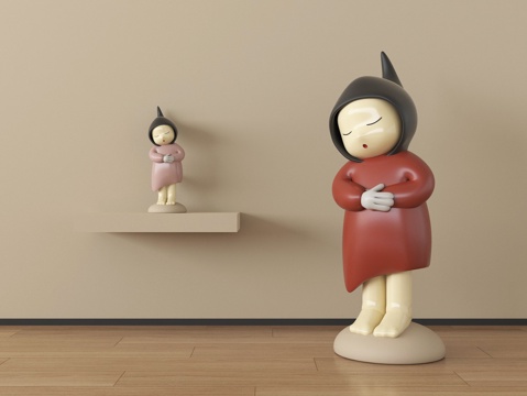  现代雕塑摆件su模型 