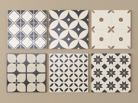  现代石材拼花地砖 花砖 仿古砖3d模型 