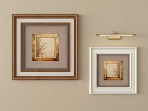  中古挂画组合 装饰挂画3d模型 