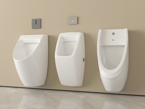  现代小便斗 小便器 小便池su模型 