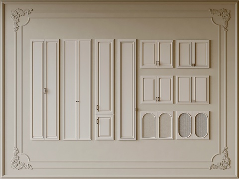  法式柜门3d模型 