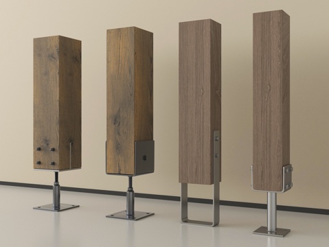  现代柱子 老木头柱子 老木板 木梁 户外枕木3d模型 