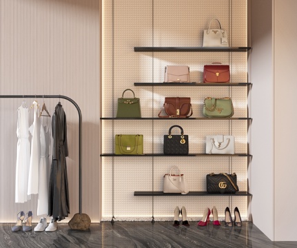 衣架 包包 包柜su模型