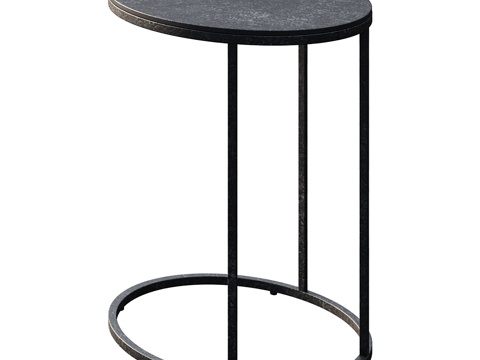  Duke 19 椭圆金属C型茶几3d模型 