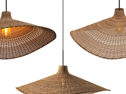  现代侘寂编织装饰吊灯3d模型 