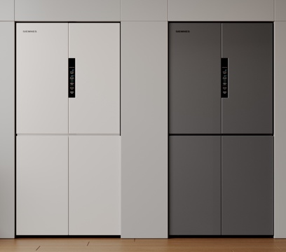 现代极简冰箱 双开门冰箱 简约冰箱柜 中古冰箱 意式冰箱 厨su模型