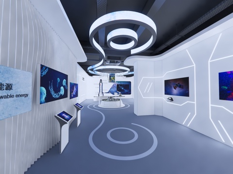 展厅制造业科技展厅su模型