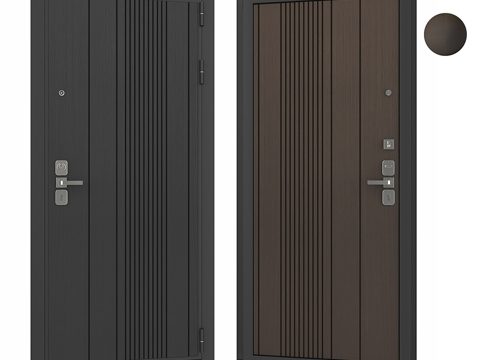  北欧简约房间单开门 卧室门 房间门 入户门 防盗门3d模型 