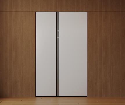 现代极简冰箱 双开门冰箱 简约冰箱柜 中古冰箱 意式冰箱 厨su模型