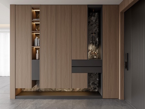  现代意式入户玄关鞋柜  玄关柜  装饰柜3d模型 