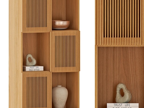  新中式 Beyla 实木展示柜3d模型 