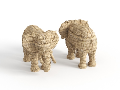  茅草雕塑 动物雕塑 农田雕塑 农田拍照打卡 农场雕塑 农场动3d模型 