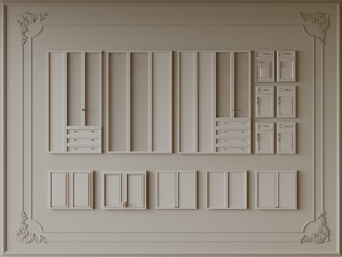  现代柜门3d模型 