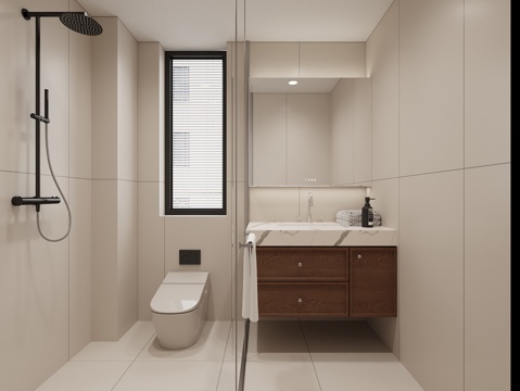  中古风卫生间3d模型 