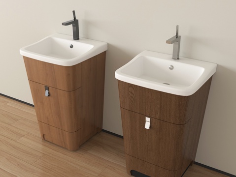  现代洗手台 立式洗手台su模型 