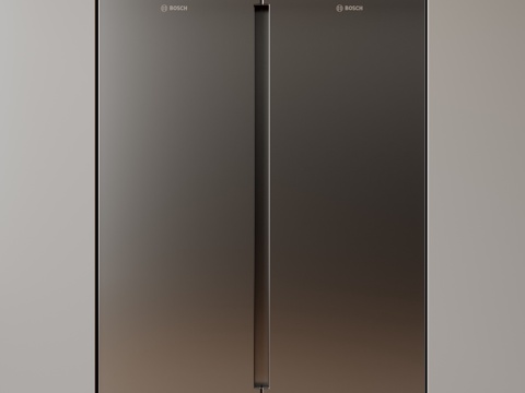 现代极简冰箱 双开门冰箱 简约冰箱柜 中古冰箱 意式冰箱 厨su模型