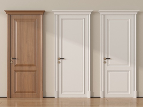 法式门集合 单开门 房门 卧室门 实木门su模型