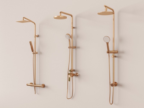  法式淋浴 花洒3d模型 