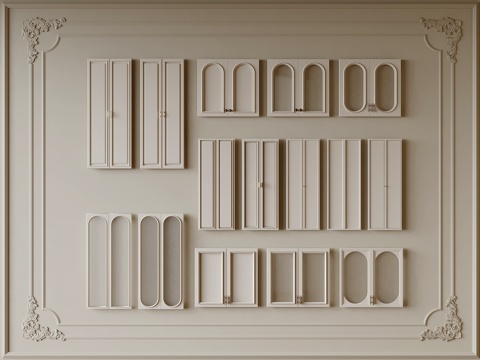  法式柜门3d模型 