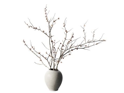 侘寂风花瓶 陶瓷花瓶su模型