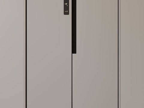  现代极简冰箱 双开门冰箱 简约冰箱柜 中古冰箱 意式冰箱 厨su模型 