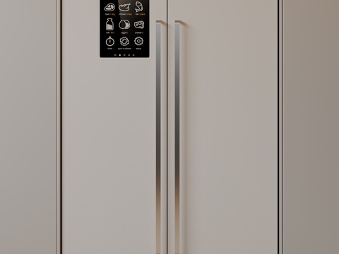 现代极简冰箱 双开门冰箱 简约冰箱柜 中古冰箱 意式冰箱 厨su模型