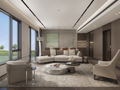  轻奢别墅 样板间 最新全套施工图 效果图合集cad施工图 